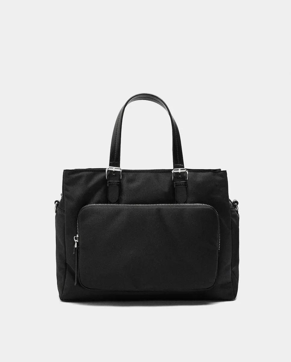 

Сумка-трансформер в стиле «тоут» с несколькими карманами и застежкой на молнии, однотонная Parfois, черный