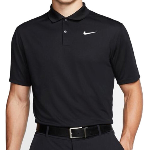 Футболка logo quick dry breathable sports short sleeve polo shirt black Nike, черный — фото 4