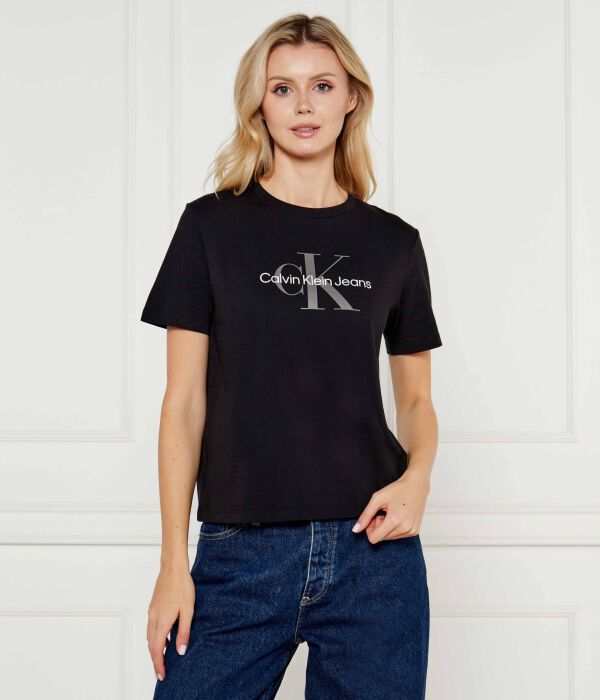 

Футболка женская Calvin Klein Jeans базовая с логотипом бренда, черный