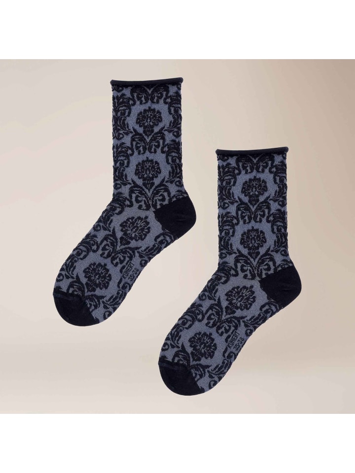 

Носки Floral Citynight, приятные для кожи, темно-синего цвета Kunert