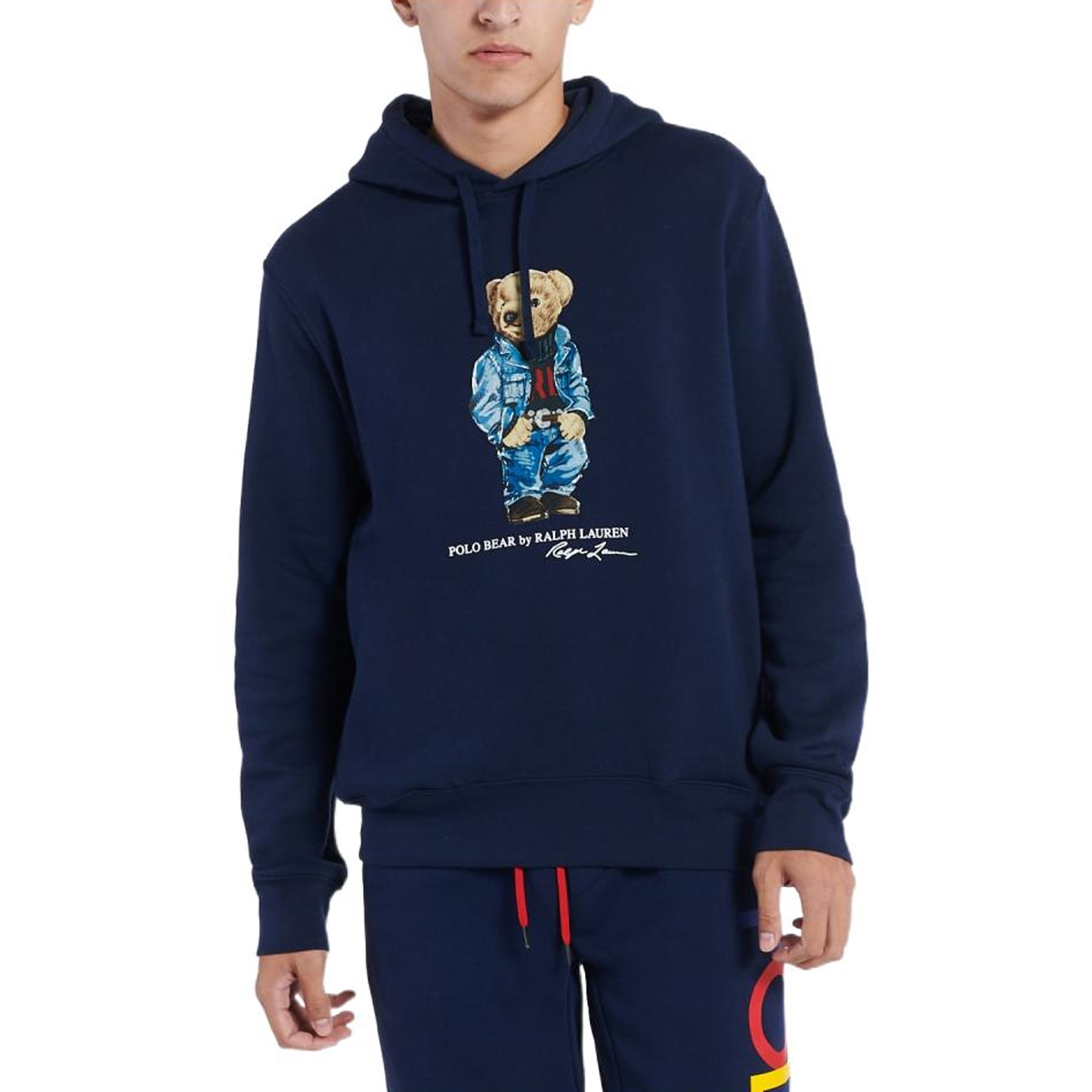 Толстовка с принтом медведя на шнурке Polo Ralph Lauren, синий — фото 3
