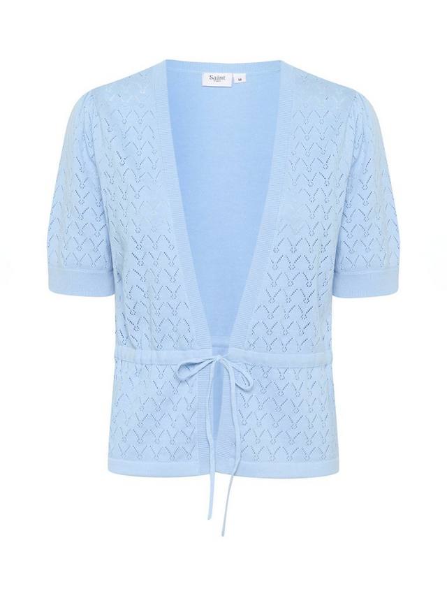 

Кардиган Karna Pointelle с завязкой спереди Saint Tropez, Chambray Blue
