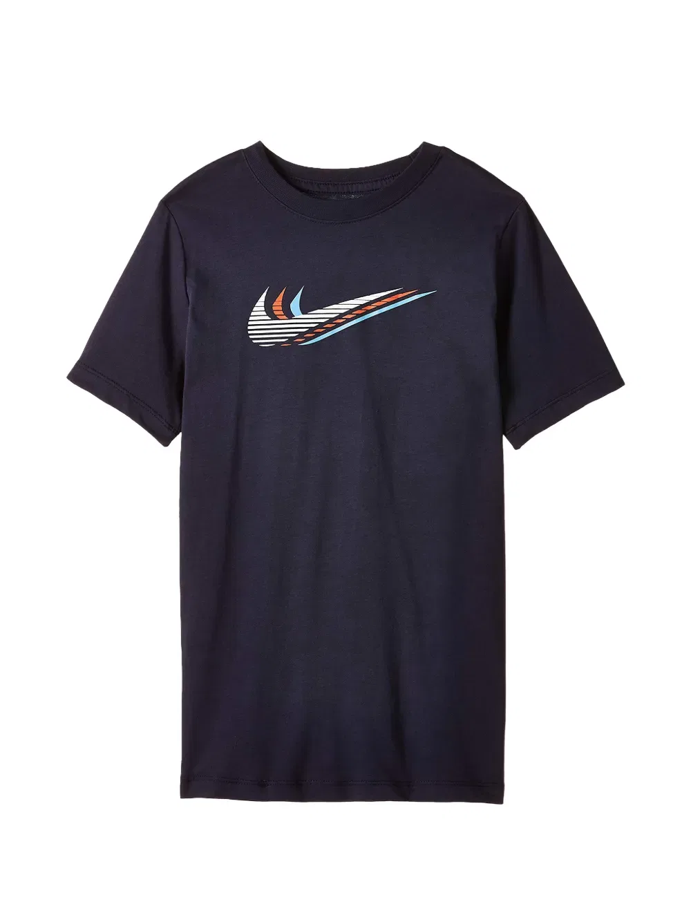 Футболка с тремя логотипами Nike Kids, синий
