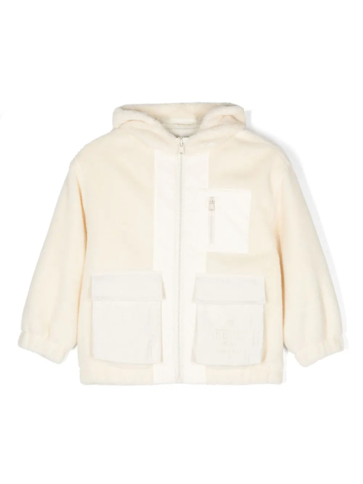 

Куртка из шерпы с капюшоном Fendi Kids, нейтральный