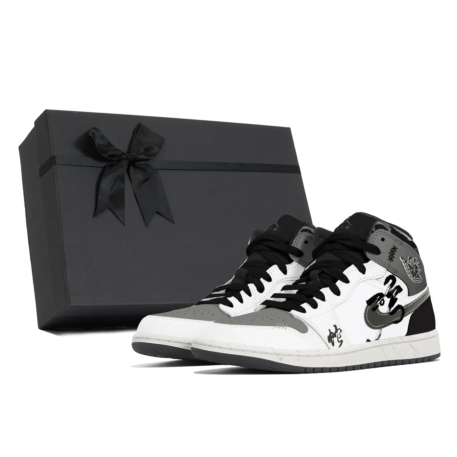 

Air 1 устойчивые к истиранию кроссовки Mid Top Vintage для мужчин Dark Gray Jordan, темно-серый