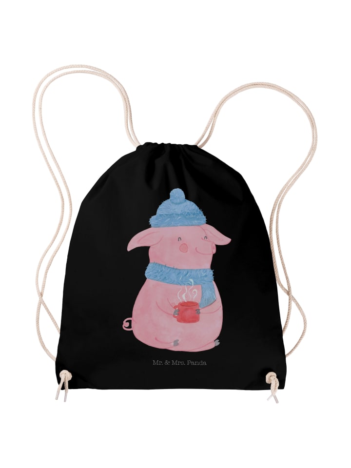 

Mr. & Mrs. Panda Спортивный рюкзак с изображением свиньи, глинтвейна, без надписи, черный