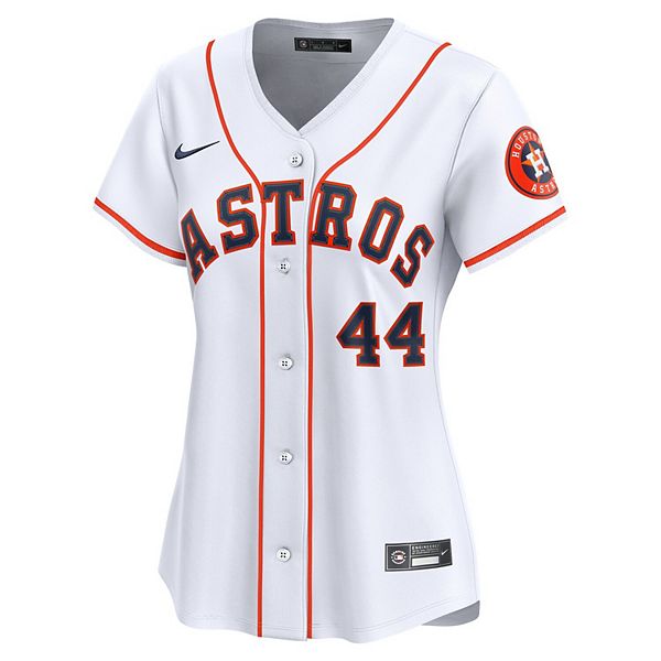 Женская белая домашняя лимитированная футболка Houston Astros Йордана Альвареса Nike — фото 3