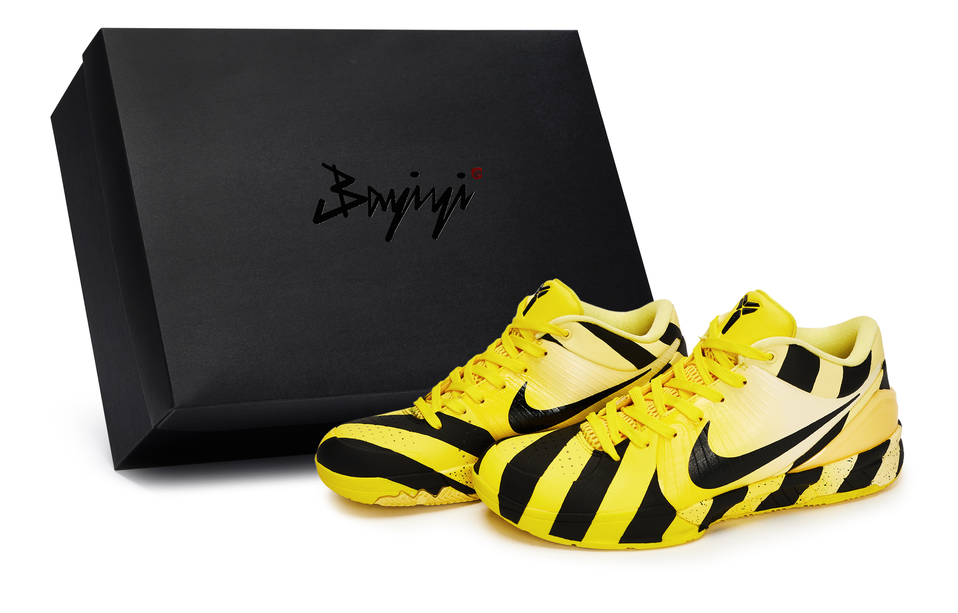 Nike Баскетбольные кроссовки Zoom Kobe 4 унисекс с низким верхом, черно-желтые