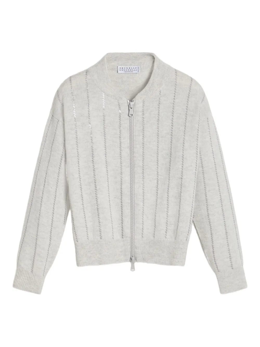 

Кардиган с вышивкой Brunello Cucinelli Kids, серый