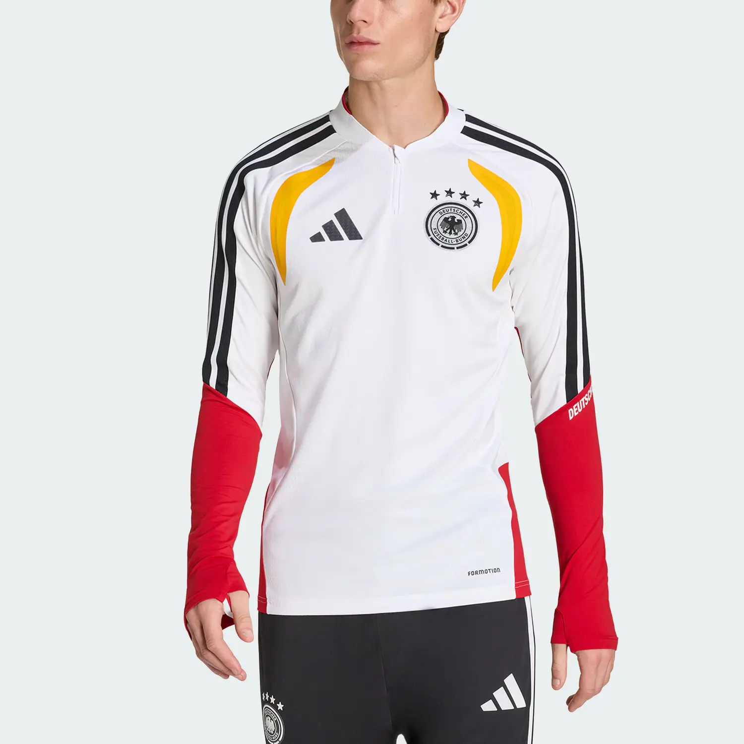 Футбольная майка Германия мужская Adidas, белый/красный/желтый — фото 4