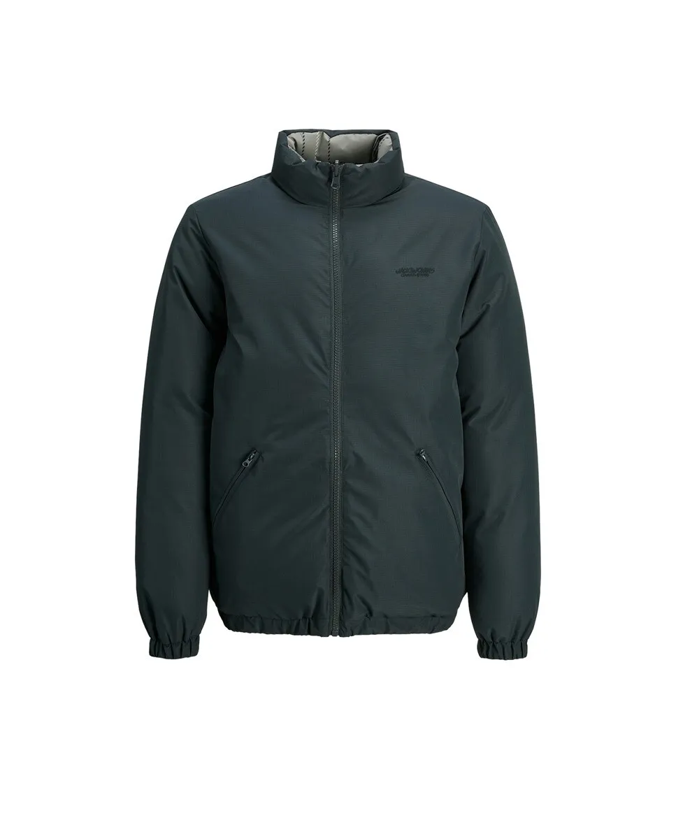 

Теплая куртка для мальчика без капюшона Jack & Jones, темно-зеленый