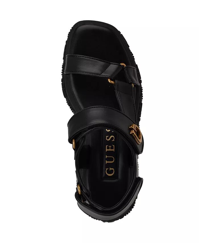 Женские сандалии Lanara Strappy Sport Quattro G Platform Footbed GUESS, черный — фото 4