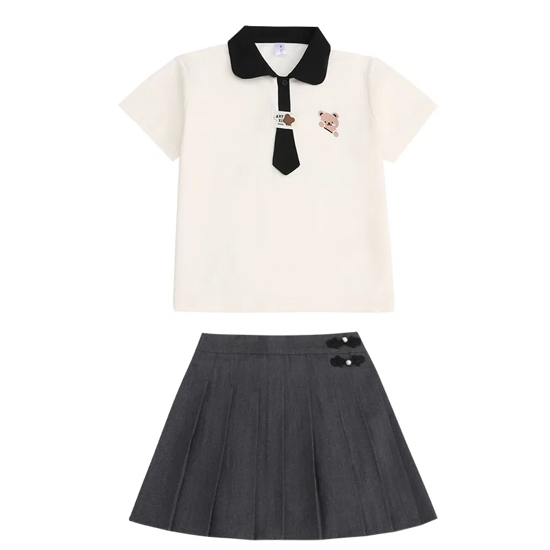 Детский комплект из двух предметов: поло с воротником и шорты Disney, Preppy Style Set