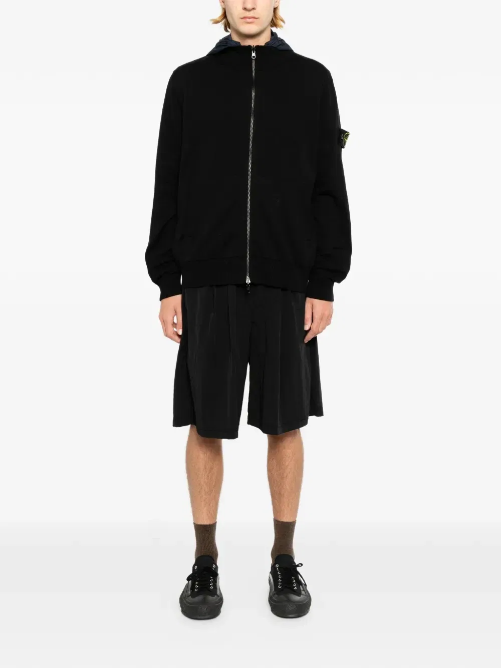 Двусторонняя куртка на молнии Stone Island, черный