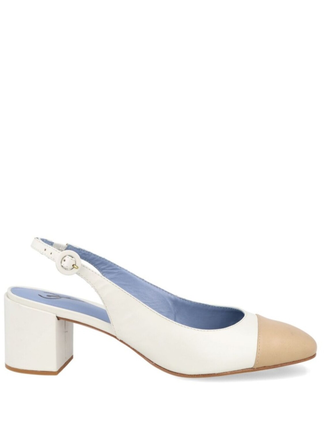 

Туфли-лодочки из кожи с открытой пяткой 60 мм Blue Bird Shoes, белый