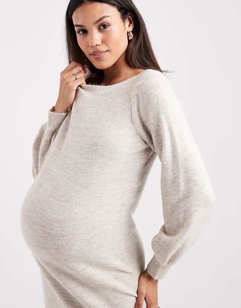 

Платье миди Vero Moda Maternity из мягкого трикотажа с рукавами-фонариками кремового цвета