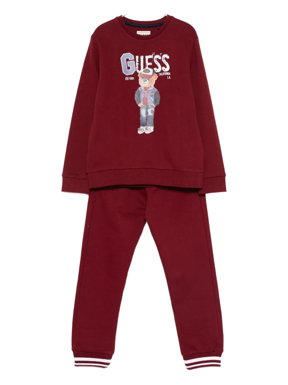 

Спортивный костюм с принтом в виде медвежьих следов Guess Kids, красный