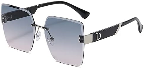 

Коричнево-черные солнцезащитные очки, женские аксессуары, женские солнцезащитные очки с металлическими градиентными линзами, женские солнцезащитные очки без оправы MTZJH, D