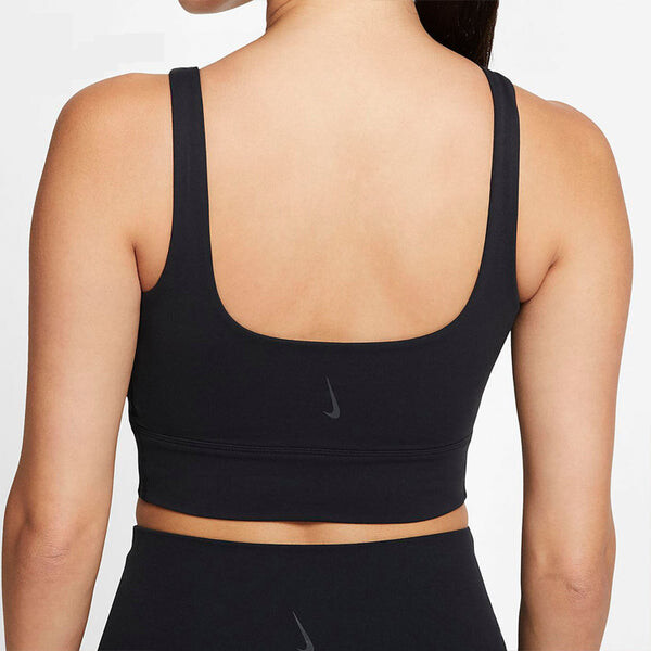Футболка as w nk yoga luxe crop tank black Nike, черный — фото 4