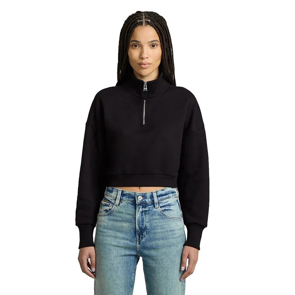 

Толстовка G-Star Cropped Loose half zip, черный