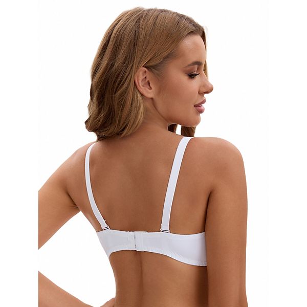 

3 шт женские кружевные бюстгальтеры пуш-ап с полным покрытием и регулируемыми бретелями, plus size Inspire Chic, Beige Pink White