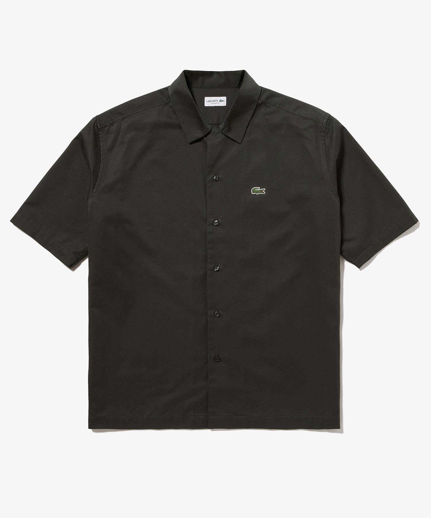 Рубашка с открытым воротником из смесовой шелковой ткани LACOSTE, Charcoal Gray — фото 4