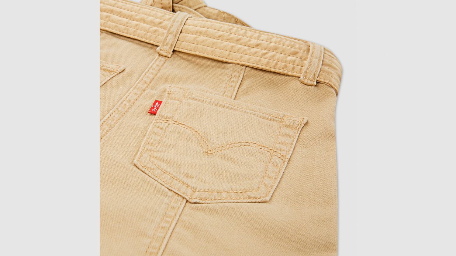 Юбка А-силуэта с атласным поясом для маленьких девочек 4-6 лет Levi's, Curds And Whey - Beige — фото 4