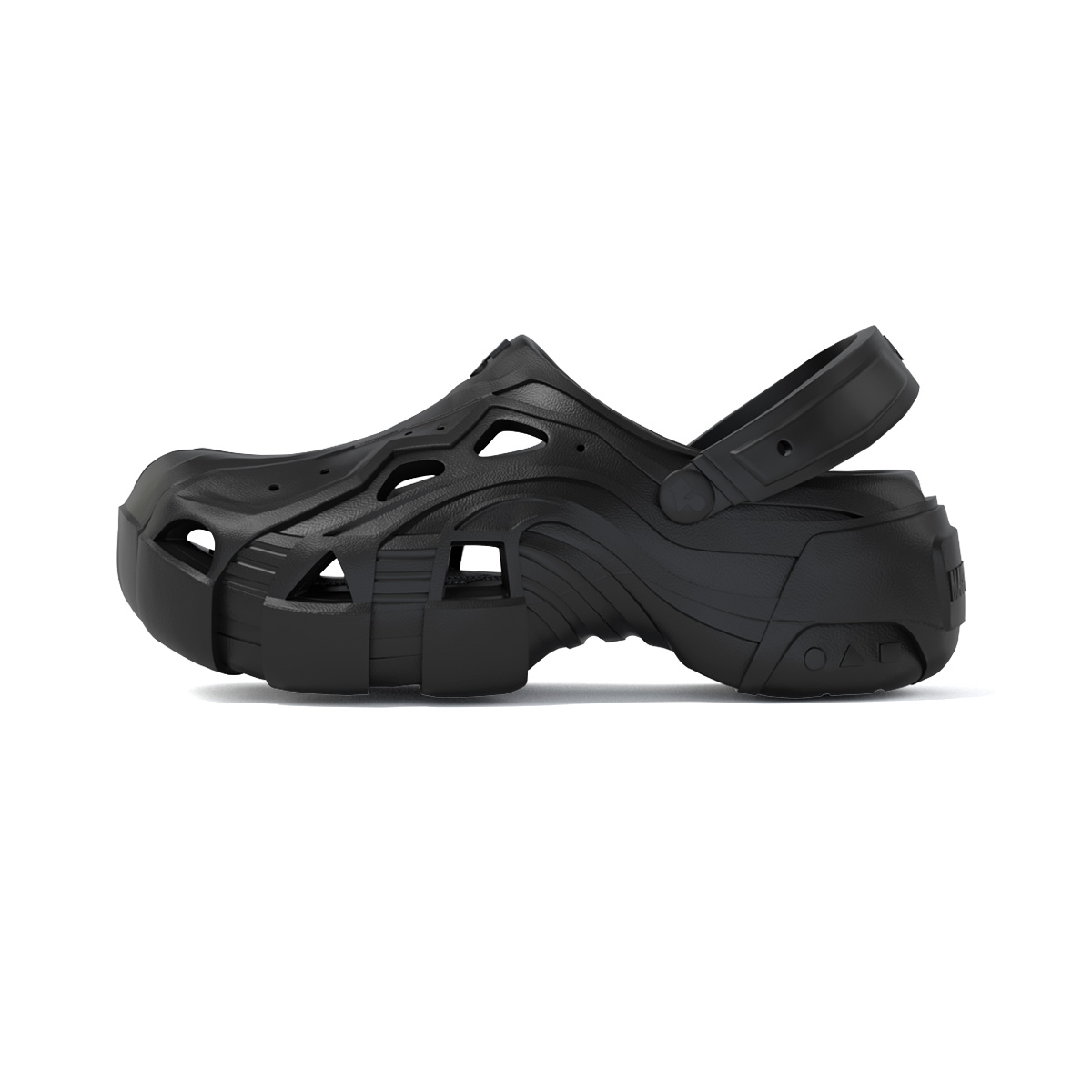 Золотая маска Клогс Унисекс Рок Блэк MAISON MISFIT 15