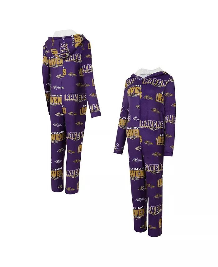 

Женский фиолетовый костюм Baltimore Ravens Roadway Allover Print из микрофлиса с застежкой-молнией Concepts Sport