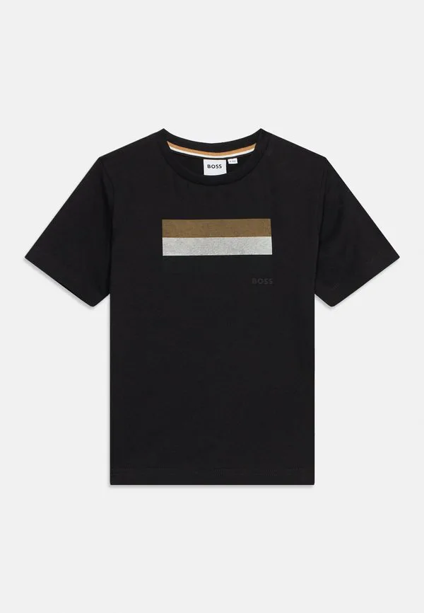 Детская и подростковая футболка с коротким рукавом и принтом Boss Kidswear, Black — фото 3