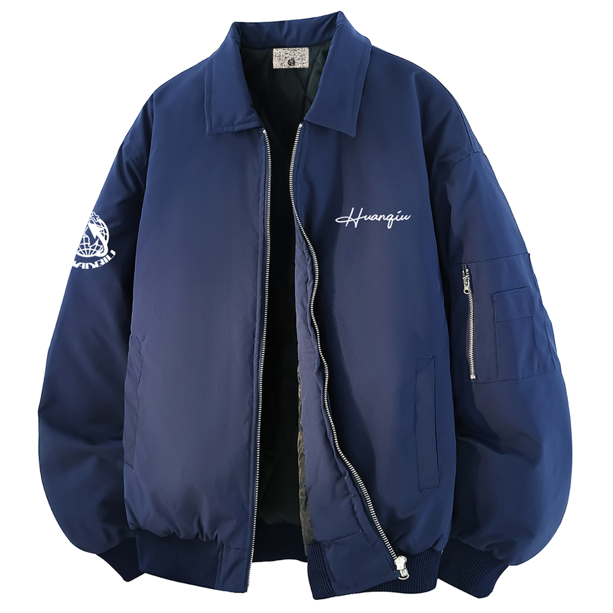 

Куртка Unisex Lapel Thickened HUANQIU, темно-синий[padded and thickened]