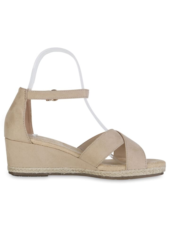 Сандалии на плоской подошве VAN HILL Keilsandaletten Chloe, цвет beige velours — фото 3
