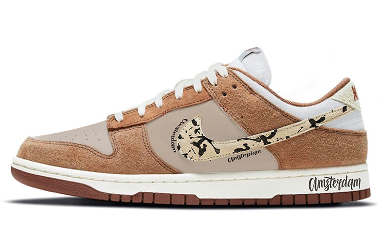 

Кроссовки Nike Dunk Skateboarding Shoes Unisex Low-top Gray/Brown, коричневый