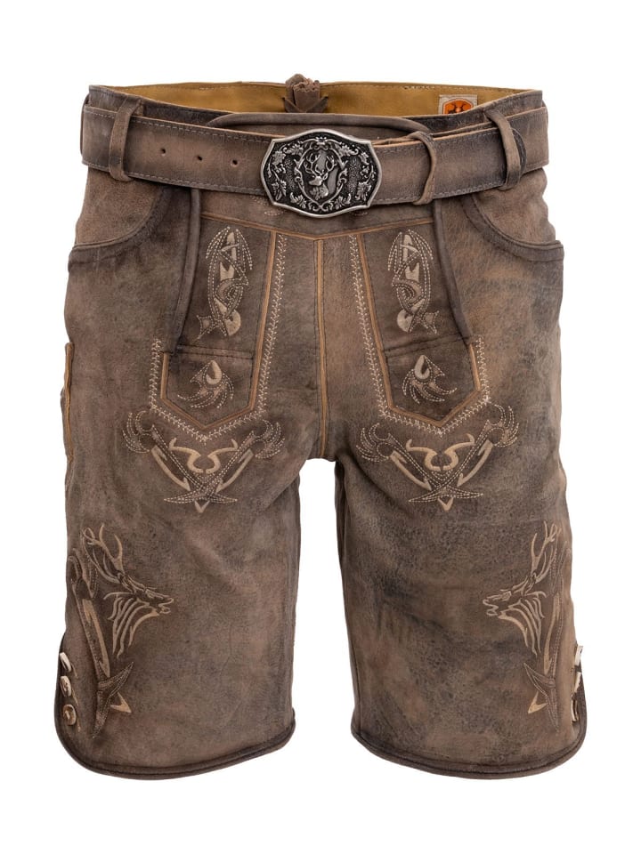 

MADDOX Кожаные брюки FELIXSEE средне-коричневого цвета