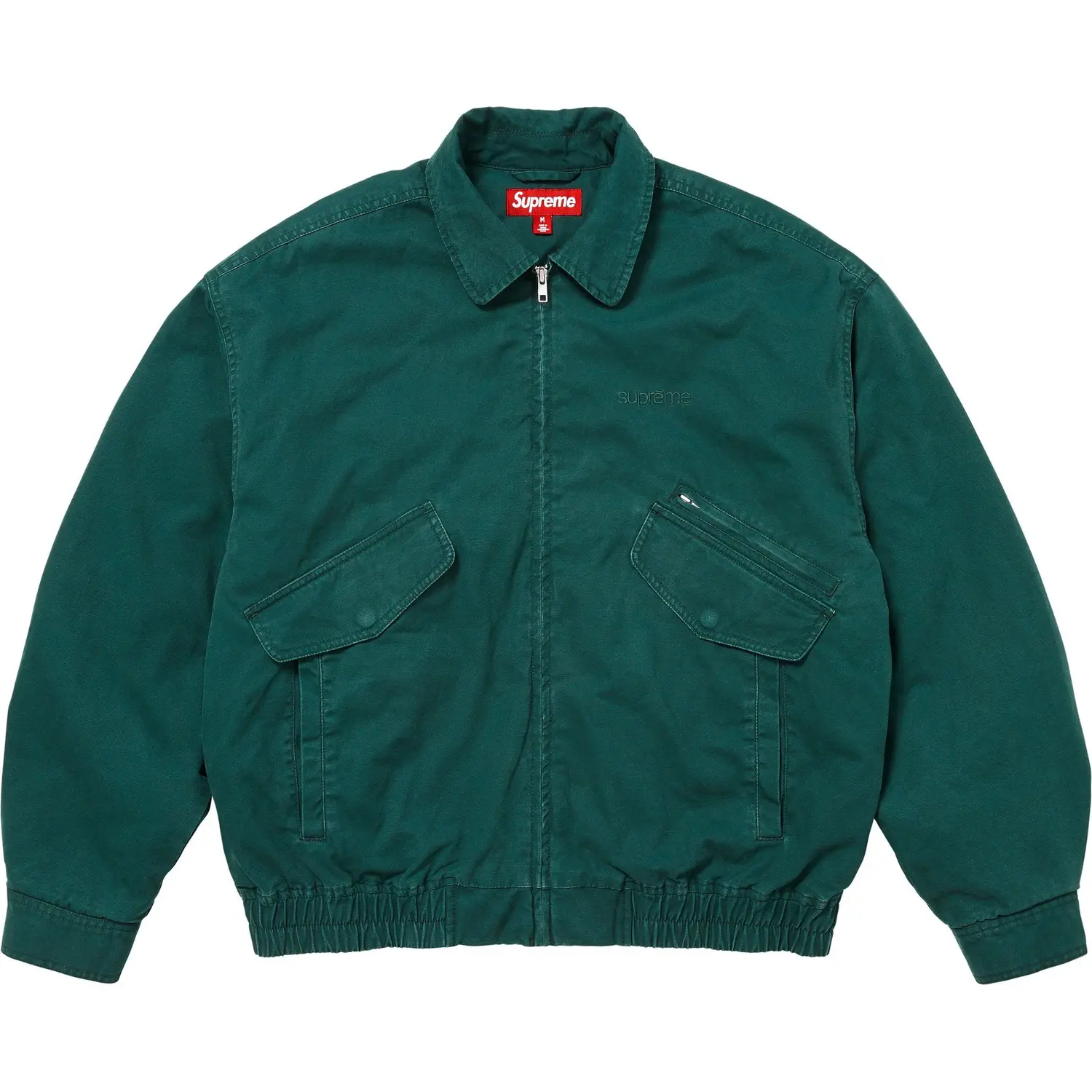 Supreme Кожаная утилитарная куртка с воротником FW24, Dark Green/Dark Green — фото 4