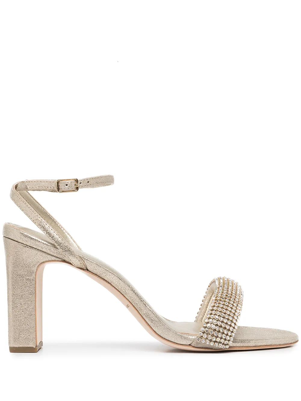 Босоножки Shay 80 со стразами Loeffler Randall, золотой
