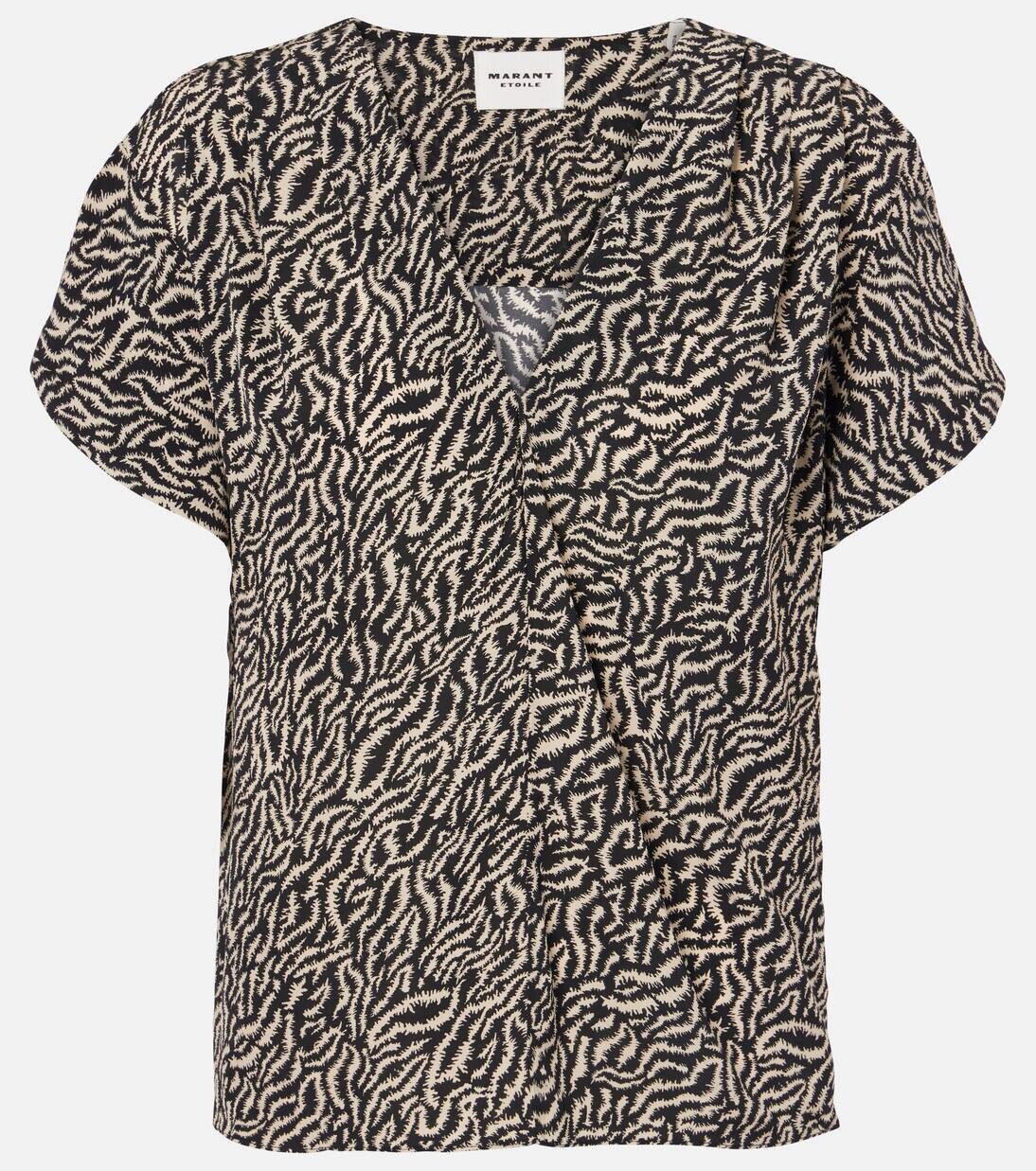 

Топ с принтом Delocia Marant Etoile, цвет ecru/black