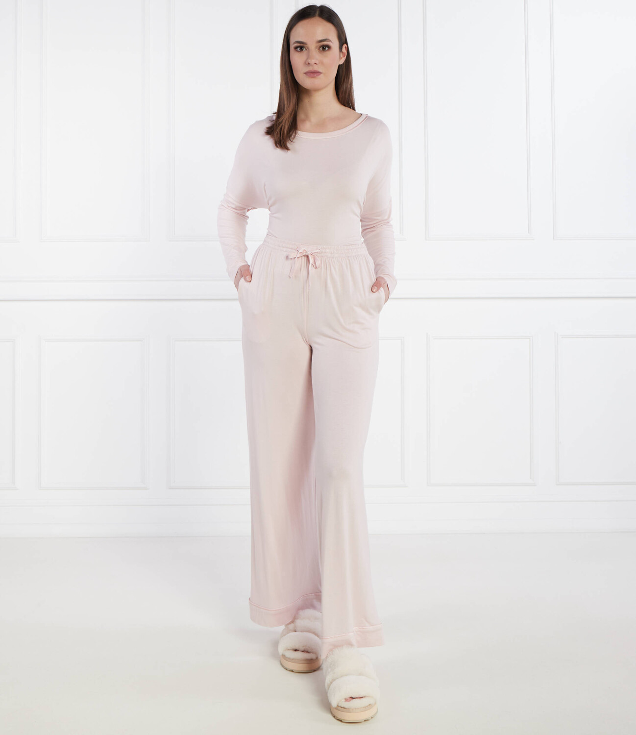 Спортивные брюки Tommy Hilfiger del pigiama Relaxed fit, пудрово-розовый — фото 2