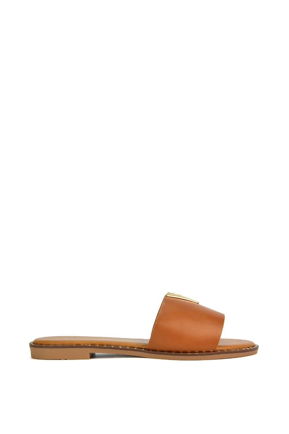 

Сандалии без шнуровки на плоской подошве 'Rorie' с вырезами XY London, коричневый