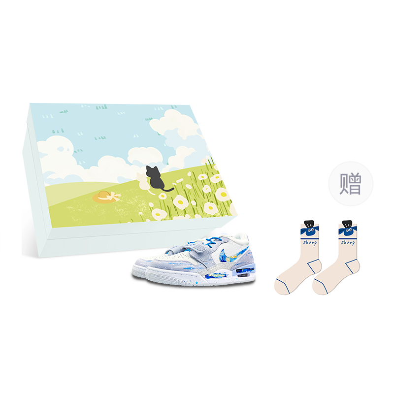 

Jordan Баскетбольные кроссовки Legacy 312 с антискользящим покрытием, износостойкие, низкие, винтажные, мужские, белые, серые, синие