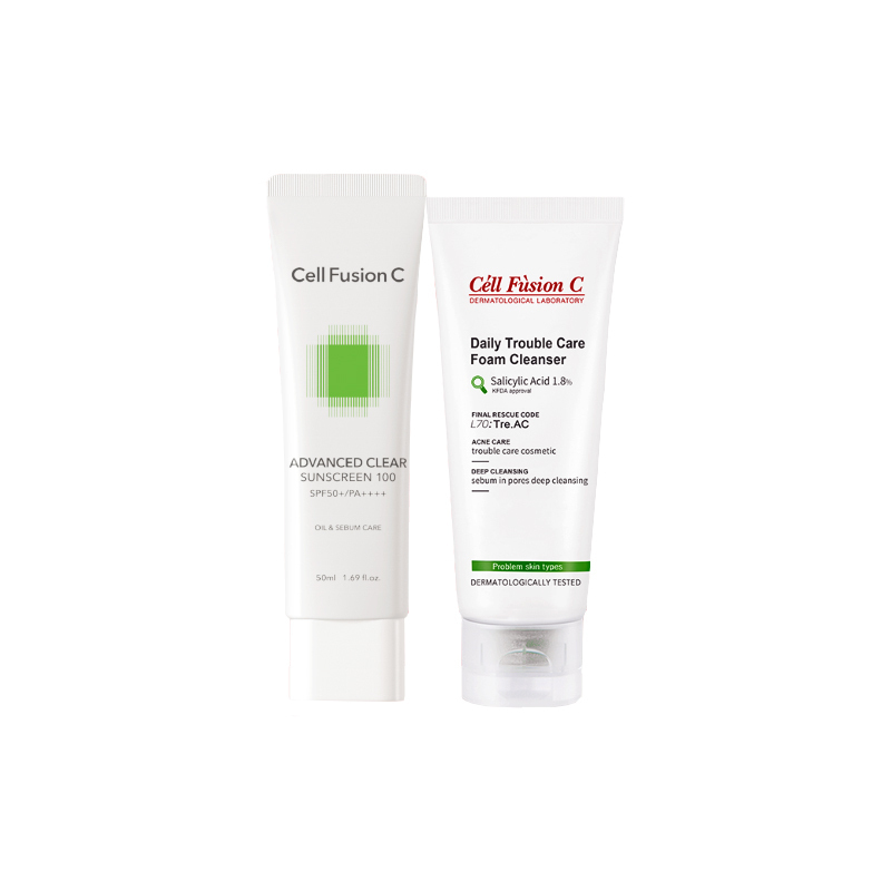 

Cell Fusion C Набор для ухода за кожей Green Sun Protection Primer & Cleansing Cream с увлажняющим очищением 50мл+130мл
