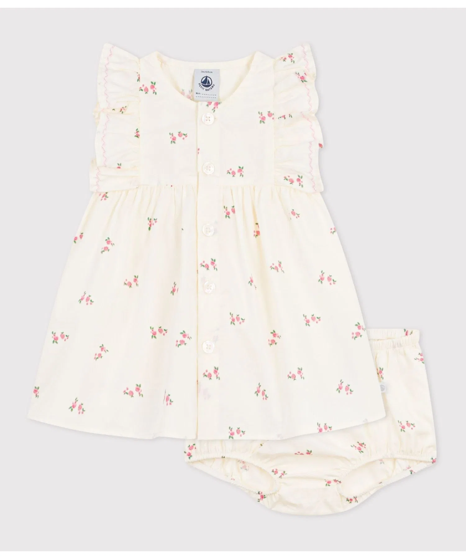Детский комплект PETIT BATEAU: платье и трусики с цветочным принтом