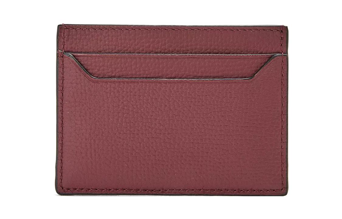 LOEWE Женский кардхолдер из телячьей кожи с текстурой пэбблд ягодного цвета — фото 3