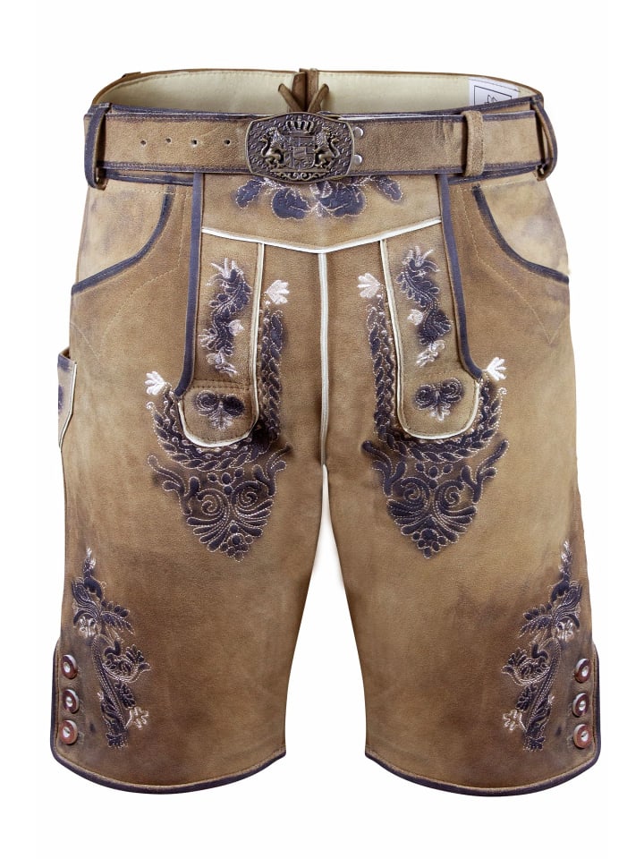 

Edelnice Короткие кожаные брюки Wildbock Toni светло-коричневого цвета