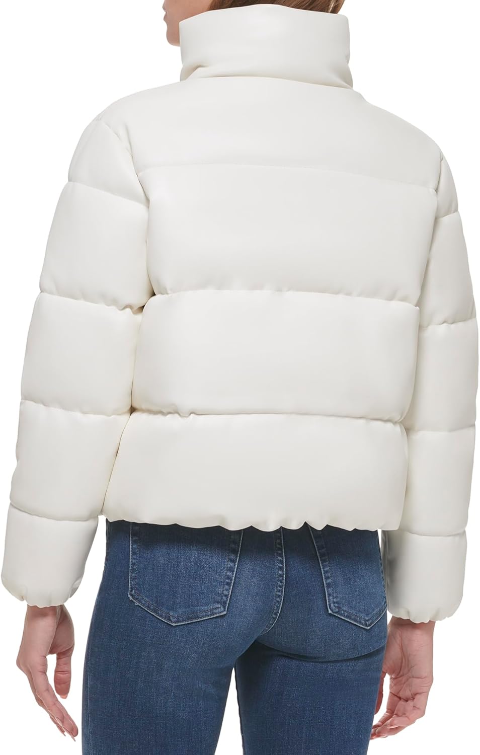 Женская короткая куртка-пуховик из искусственной кожи Calvin Klein, Faux Leather Tofu — фото 4