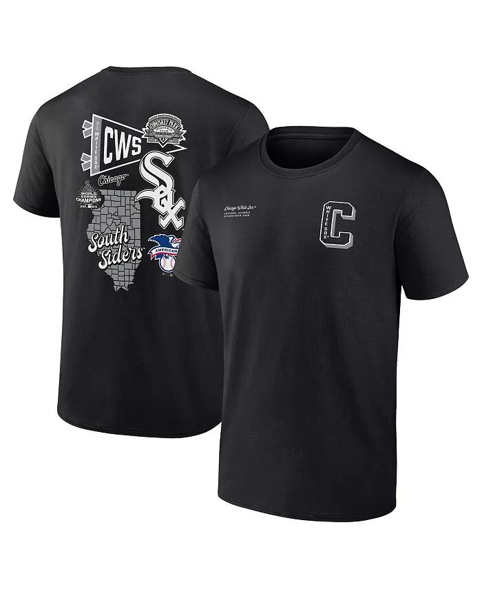 

Мужская черная футболка Chicago White Sox Split Zone Fanatics