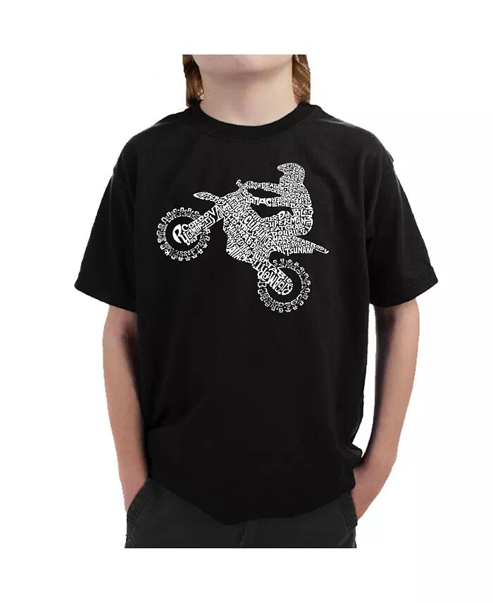 

Футболка Big Boy's Word Art - Фристайл Мотокросс - FMX LA Pop Art, черный