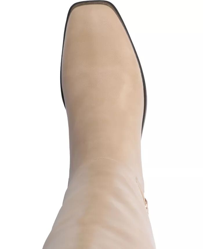 Женские сапоги Londyn Wide Width до колена для верховой езды Journee Collection, коричневый/бежевый — фото 4