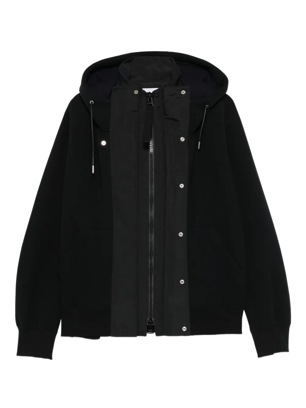 

Куртка с капюшоном на молнии спереди SACAI, черный