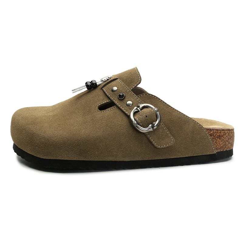 

Мужские тапочки HD с закрытым носком и устойчивостью к истиранию HAPPY DINO, хаки